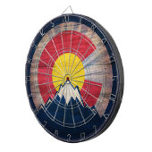 Rustikales Holz Colorado Fahnengebirge Dart Board Dartscheibe (Vorderseite rechts)