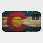 Rustikales Holz Colorado-Flagge Case-Mate iPhone Hülle (Rückseite (Horizontal))