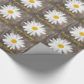 Rustikales Holz, Daisy Happy Birthday! Geschenkpap Geschenkpapier (Ecke)