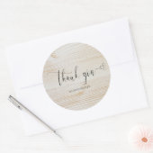 Rustikales Holz Danke Kalligraphie Runder Aufkleber (Umschlag)