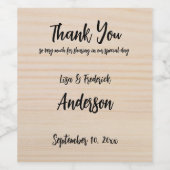Rustikales Holz - Danke von Couple Weinetikett (Einzelnes Label)