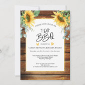 Rustikales Holz, das ich mache GRILLEN Sonnenblume Einladung (Vorderseite)