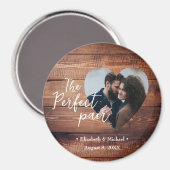 Rustikales Holz Das perfekte Foto im Herzen Magnet (Vorderseite/Rückseite)