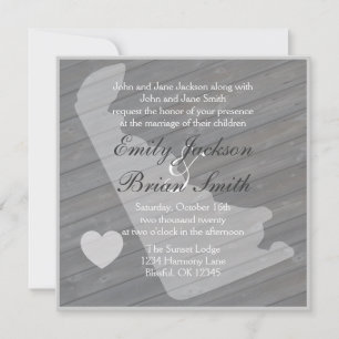 Rustikales Holz Delaware Große Hochzeit Einladunge Einladung