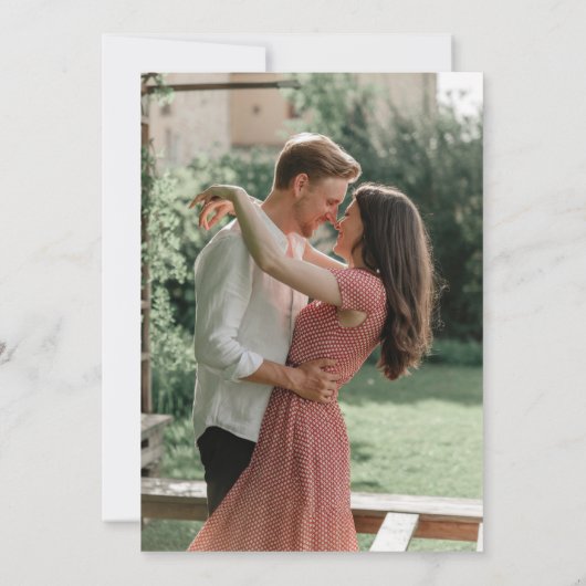 Rustikales Holz Denim QR Code Foto Hochzeitdatum G Einladung (Rückseite)