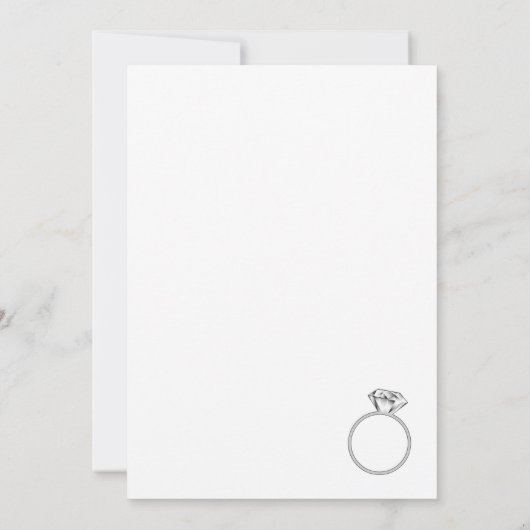 Rustikales Holz Diamantring-Brautparty Einladung (Rückseite)