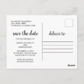 Rustikales Holz Drei-Foto-Leuchten Save the Date Postkarte (Rückseite)