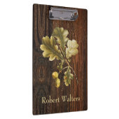 Rustikales Holz, Eichenholz, Acorne, Name Klemmbrett (Rechts)