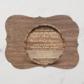 Rustikales Holz-Eichenholz Einladung (Vorne/Hinten)