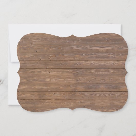 Rustikales Holz-Eichenholz Einladung (Rückseite)