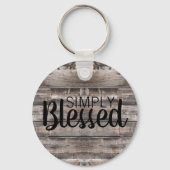 rustikales Holz + EINFACH BLESSET | Schlüsselanhänger (Vorderseite)