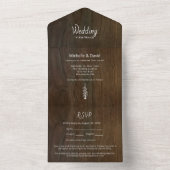 Rustikales Holz einfache Pinienbäume Hochzeit im F All In One Einladung (Innen Boden)