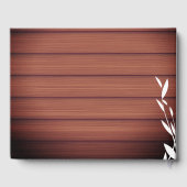 Rustikales Holz, einfaches Leaf Gästebuch (Rückseite)