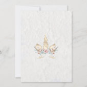 Rustikales Holz Einhorn Rosa Rose Rose Einladung (Rückseite)