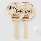 Rustikales Holz Einzigartige Hochzeit Sichern Sie Fächer (Vorne und Hinten)