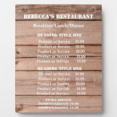 Rustikales Holz Einzigartige Preise/Service Fotoplatte (Vorderseite)