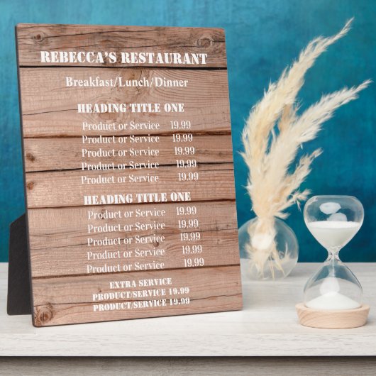 Rustikales Holz Einzigartige Preise/Service Fotoplatte (Seite)