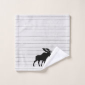 Rustikales Holz Elch Badetuch Set (Waschlappen)