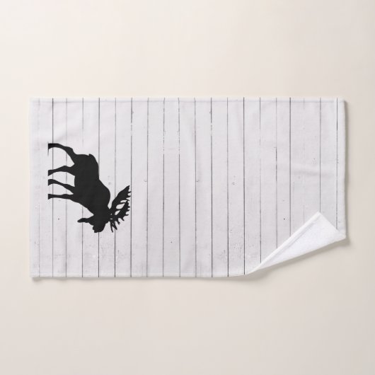 Rustikales Holz Elch Badetuch Set (Handtuch)