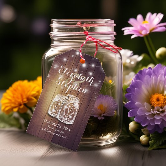 Rustikales Holz Elegant Mason Jar String Light Wed Geschenkanhänger