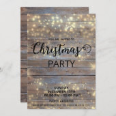 Rustikales Holz elegante Corporate Holiday Party Einladung (Vorne/Hinten)