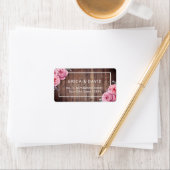 Rustikales Holz Elegante Hochzeit der Wasserfarben Adressaufkleber (Insitu)