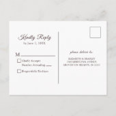 Rustikales Holz Elfenbein-Schnürsenkel Hochzeitswe Einladungspostkarte (Rückseite)