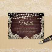 Rustikales Holz Elfenbein Schnürsenkel Lichter Det Begleitkarte