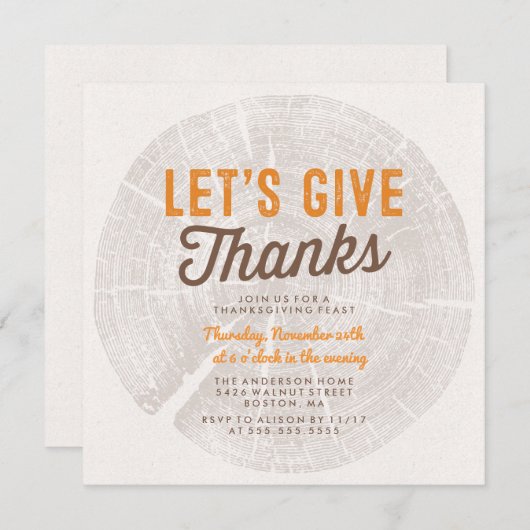 Rustikales Holz | Erntedank Einladung (Vorne/Hinten)