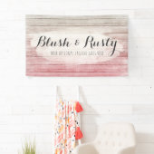 Rustikales Holz errötet rosa Ombre schäbiger Banner (Insitu)