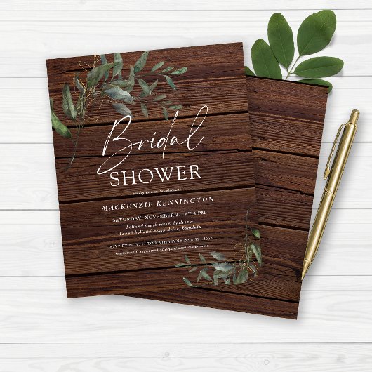 Rustikales Holz Eukalyptus Gold Brautparty