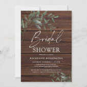 Rustikales Holz Eukalyptus Gold Elegantes Brautpar Einladung (Vorderseite)