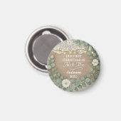 Rustikales Holz & Eukalyptus Herr & Frau Weihnacht Magnet (Vorderseite/Rückseite)