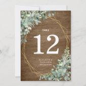 Rustikales Holz Eukalyptus Wedding Große Tischnumm (Vorderseite)