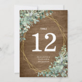 Rustikales Holz Eukalyptus Wedding Große Tischnumm (Rückseite)