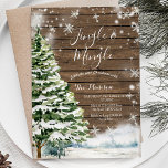 Rustikales Holz Evergreen Jingle & Mingle Winter P Einladung<br><div class="desc">Moderne rustikale Wood Minimalistisch Jingle & Mingle Weihnachtsfeier Party Einladung perfekt für Ihr Party zu Weihnachten! Mit dieser rustikalen Einladung laden wir Sie zu einer Weihnachtsfeier ein.</div>