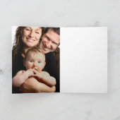 Rustikales Holz Fairy Light Family Name Holiday Fo Karte (Innenseite)