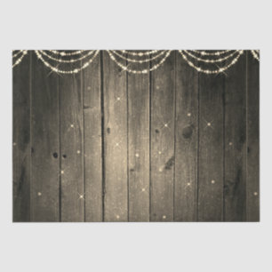 Rustikales Holz Fairy Lights Sparkle Weihnachten Seidenpapier