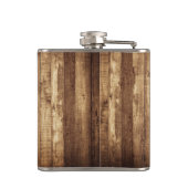 Rustikales Holz & Fairy Lights Zukunft Frau Mit Mo Flachmann (Rückseite)