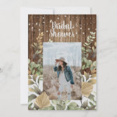 Rustikales Holz Fall Foliage Foto Brautparty Einladung (Vorderseite)