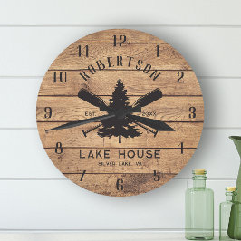 Rustikales Holz Familienhaus Pine Tree Runde Wanduhr