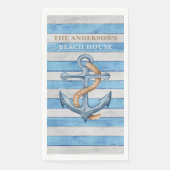 Rustikales Holz Family Beach House Schöne Streifen Serviette (Vorderseite)