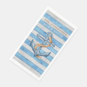 Rustikales Holz Family Beach House Schöne Streifen Serviette (Ecke)