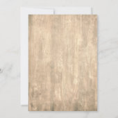 Rustikales Holz feiert mit der Hochzeitsempfehlung Einladung (Rückseite)