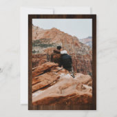 Rustikales Holz fett Ampere und 5 Foto Grid Hochze Einladung (Rückseite)