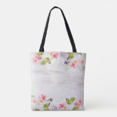 Rustikales Holz florale Bridesmaid Trendy Monogram Tasche (Rückseite)