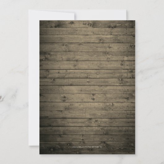 Rustikales Holz florale Laternenleuchten Brautpart Einladung (Rückseite)