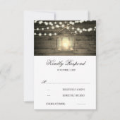 Rustikales Holz florale Laternenleuchten Hochzeit RSVP Karte (Vorderseite)
