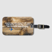 Rustikales Holz - Flugzeug mit Bibelverse Gepäckanhänger (Vorderseite (Horizontal))