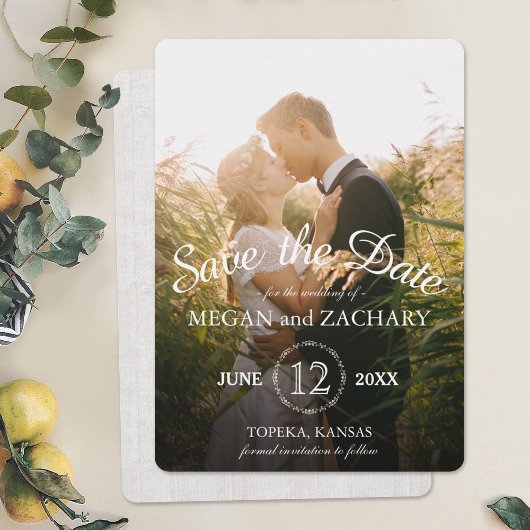 Rustikales Holz Foto Custom Wedding Save the Date